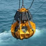 6 Ropes Crane Grab Bucket Bulk Heavy Duty Electro-hydraulic Cargo Orange Peels