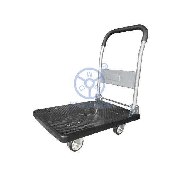 Buy cheap 200kg Four Wheels Black Plastic Foldable Platform Trolley Overall Height 6 Inch from wholesalers