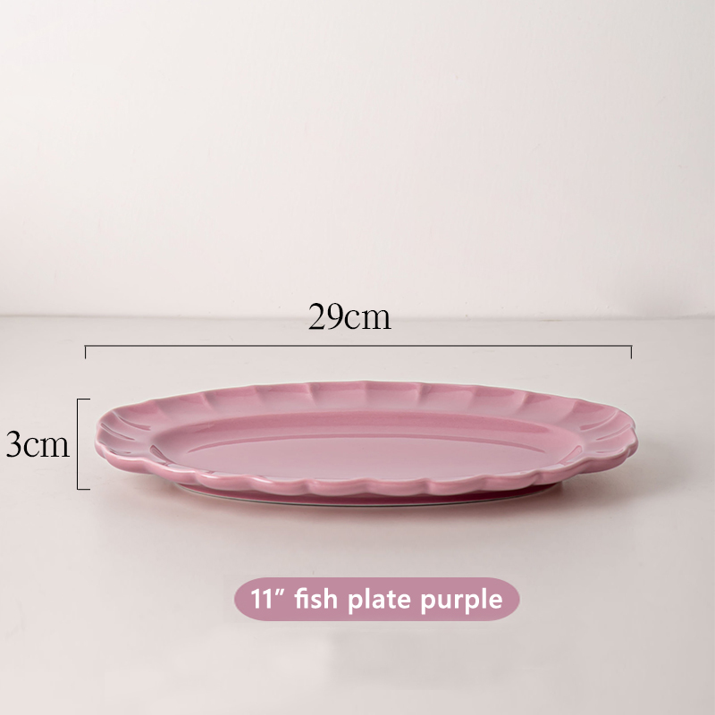 Custom Ceramic Fish Plate Porcelain Fish Shape Oval Plate 11.5 Inch For Hotel Restaurant