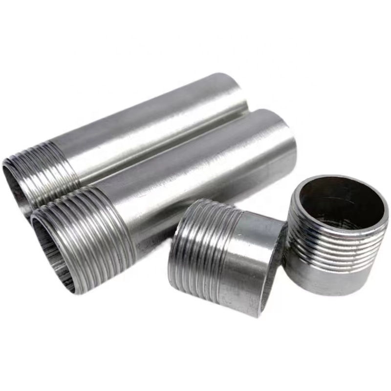 50mm Long SS304 NPT Single Nipple for 201 304 316 Silver Casting Stainless Steel