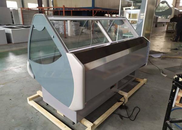 Buy cheap Stainless steel 201 Curved Glass Display Deli Fridge For Meat Butchery from wholesalers