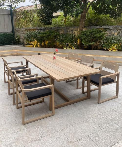 Buy cheap OEM Nordic Simple Outdoor Teak Wood Dining Table And Chairs from wholesalers