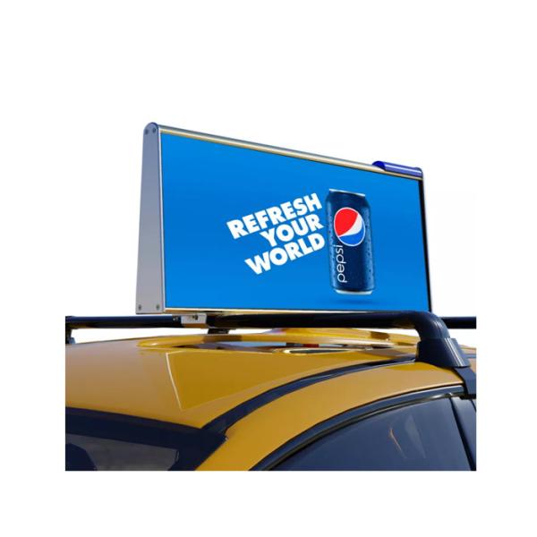 Buy cheap IP65 LED Taxi Roof Display 5500nits Brightness P4 Taxi Top LED Panel Double Sided Display from wholesalers