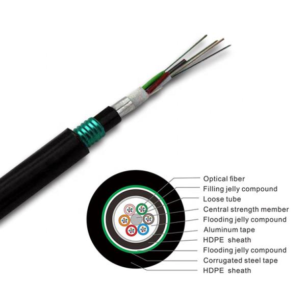Buy cheap OEM GYTA53 Outdoor Fiber Optic Cable , Double Steel Aluminium Armored Fiber Cable from wholesalers
