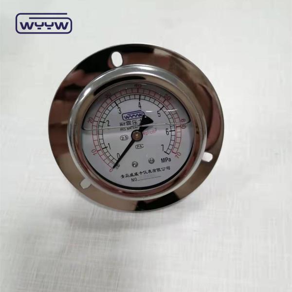 Buy cheap Liquid Filling Hydraulic Machine Shock Proof 100psi 63mm Stainless Steel Oil Pressure Gauge With Flange from wholesalers