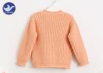 Roll Edge Girls Cardigan Sweaters Long Sleeves Half Cardign Knit With Pockets