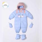 Bilemi 90% Newborn Romper Outdoor Long Sleeve Hooded Sky blue Caramel Pink Snow