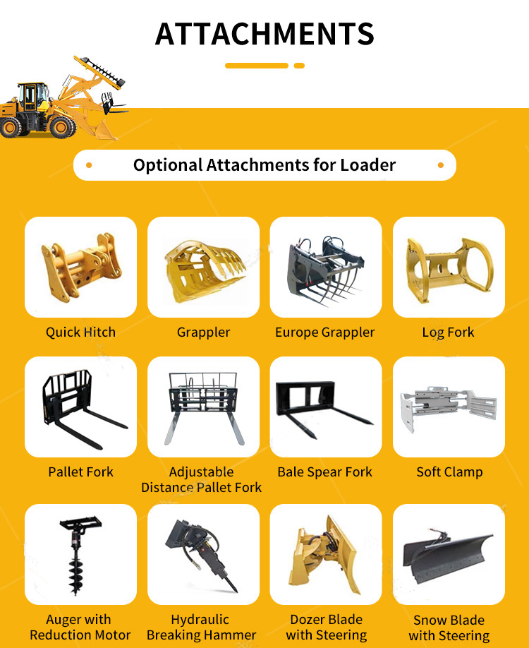 Construction Equipment Heavy Machine Front Wheel Loader ZL50 5 Ton Machine Weight