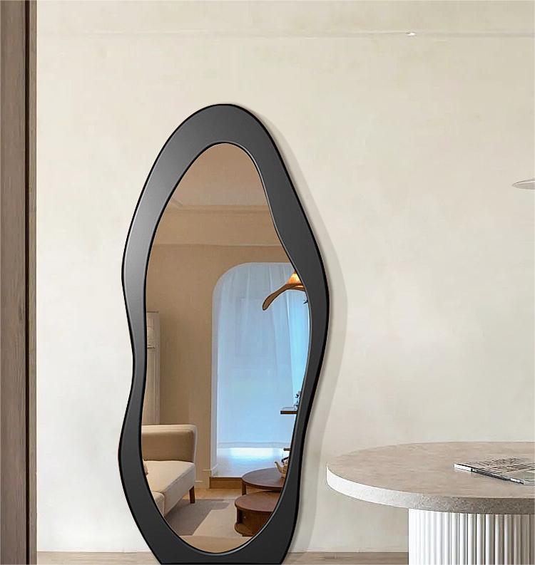 60x160cm Wooden Frame Freestanding Floor Mirror Black White