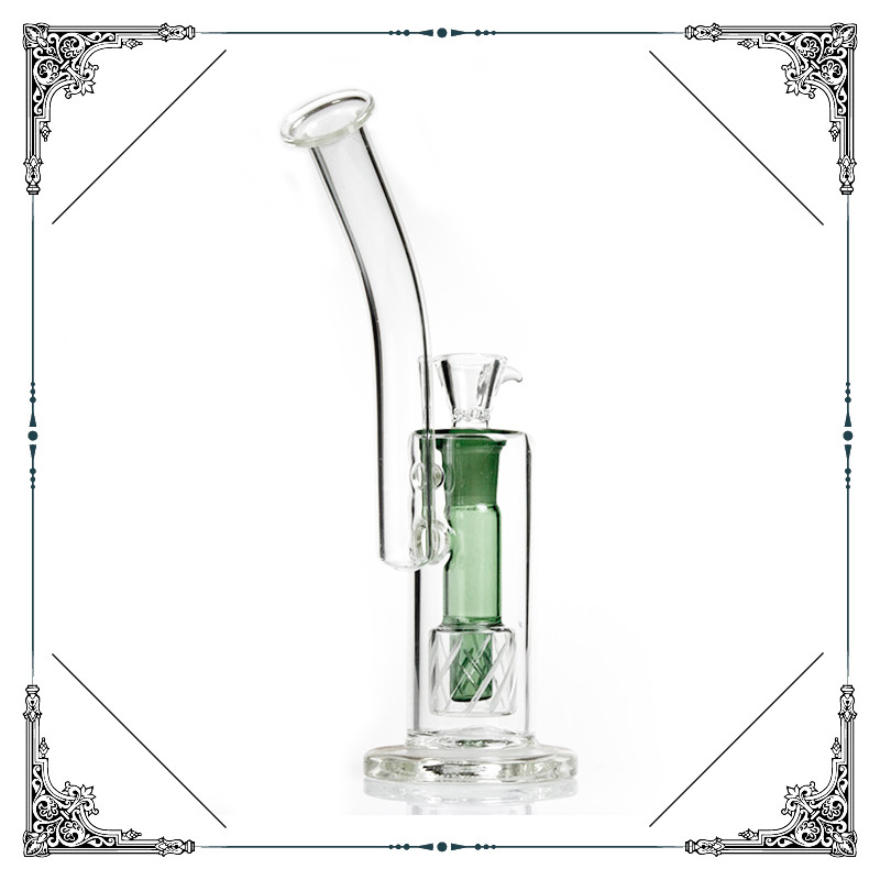 10'' Smoking Glass Water Bubbler With Color Doubler Showerhead Perc Hookah