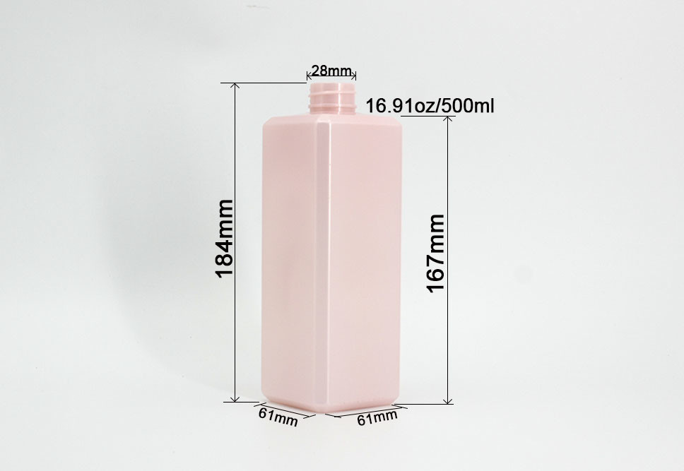 Pink Square 54.8g 16.9oz Shampoo Pump Bottles