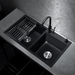 Double Bowl Vegetable Washing Sink 201 304 Stainless Steel Material