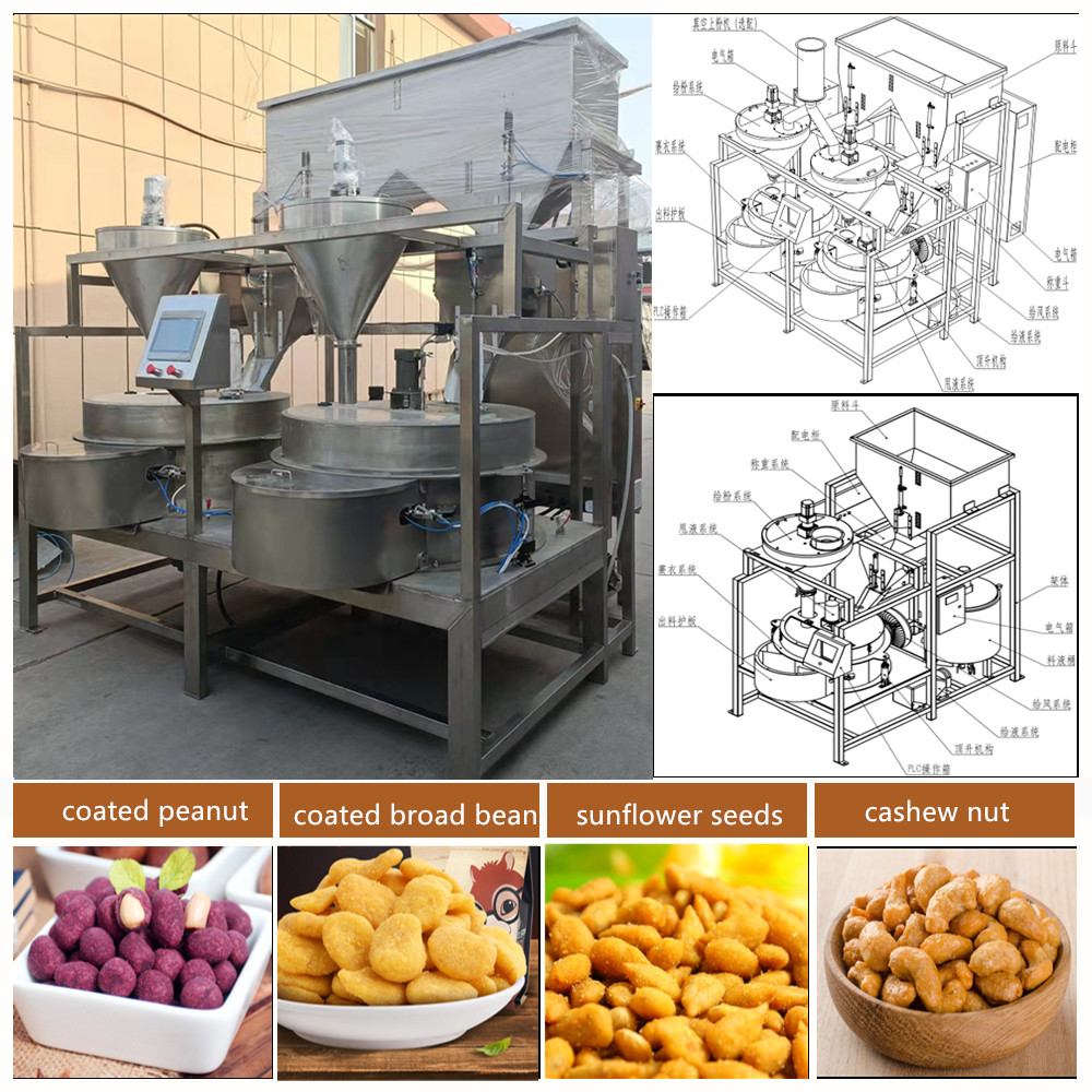 Almond Peanut Burger Making Machine Cashew Automatic Nut Coating Machine