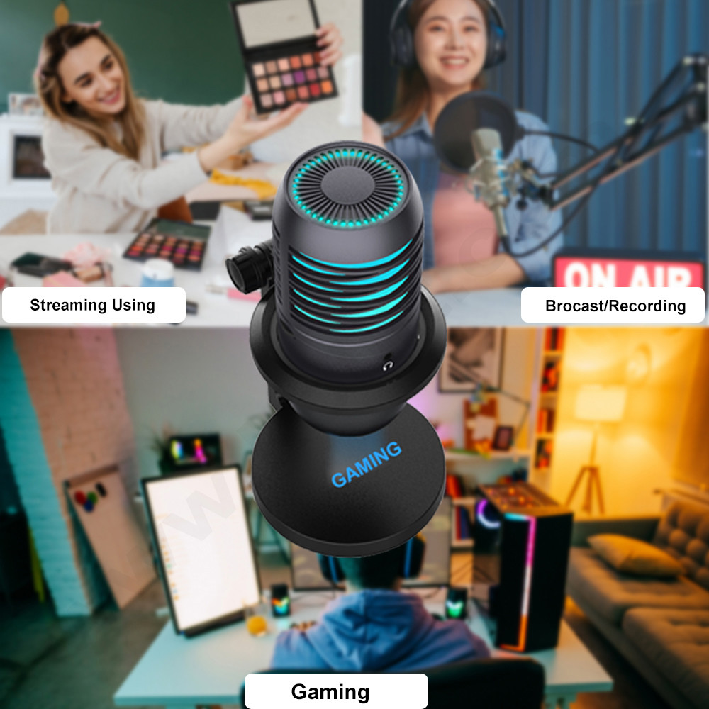 Coolest Gaming Microphone PC Mic with 3.5mm Jack/Mute Button for Live Streaming