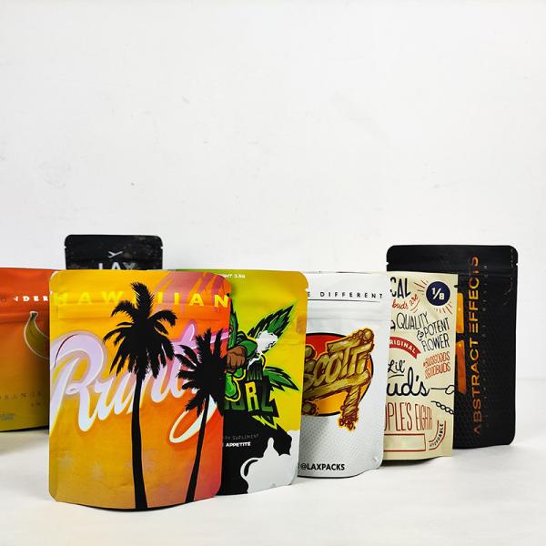Child Resistant ziplockk Mylar Bags Digital Printing Stand Up Aluminum Foil