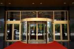 Luxurious building entrance Automatic curved sliding door Of Aluminium / steel