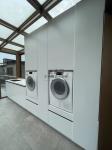 Contemporary Metal Laundry Room Cabinet With Stylish Light Gray Finish