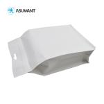 Biodegradable Kraft Paper Zipper Bags White Blank Flat Bottom Side Gusset