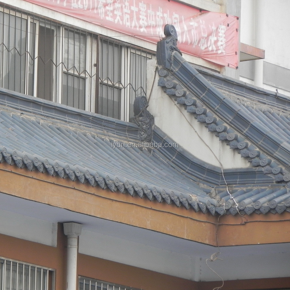 Authentic old glazed green Chinese roof tiles for building