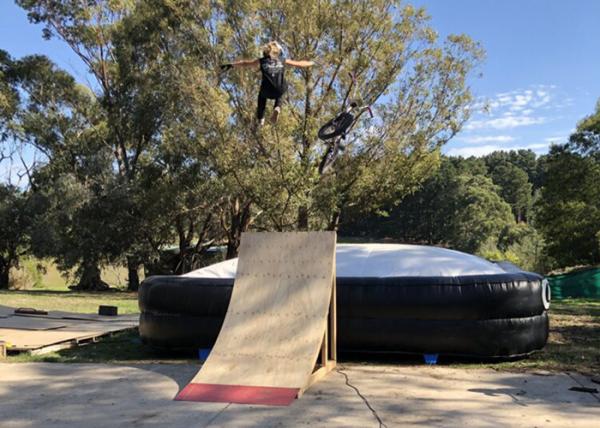 Buy cheap Black Bicycle Track Air Bag 4.9*3.7*1m Inflatable Sports Games from wholesalers