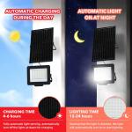 KCD Industrial Aluminum 100w 200w 300w Security Solar Flood Light High Lumen