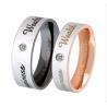 Buy cheap Couple Diamond Ring Rose Golden Finger Ring for Lovers Stainless Steel Wedding Rings from wholesalers