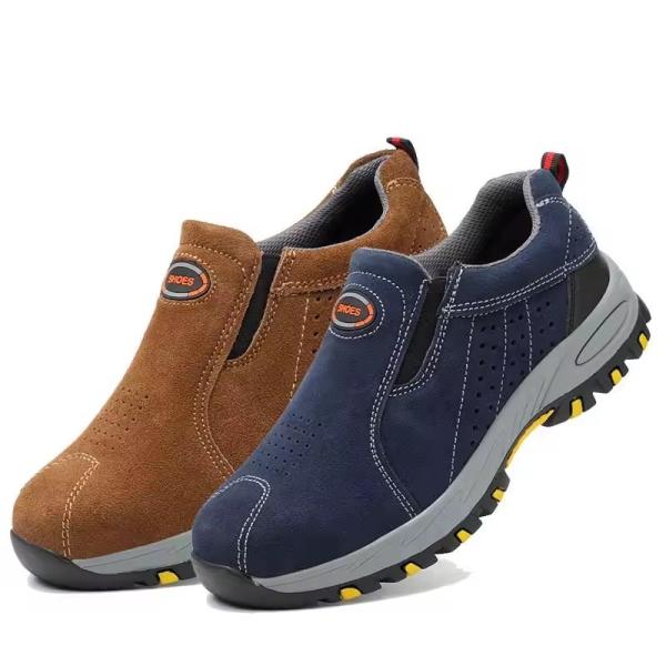 Buy cheap Hot Sale No Lace Non Slip Leather Woodland Steel Toe Construction Safety Work Shoes For Women Men from wholesalers