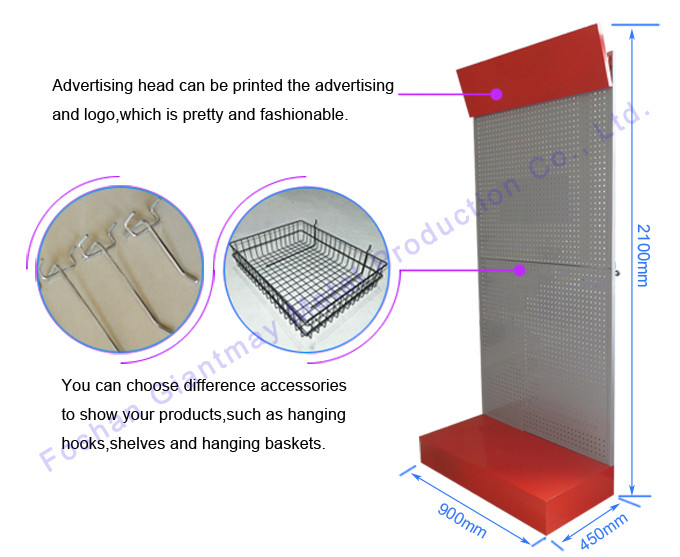 Professional Accessories Display Pegboards Stand Metal Tool Rack