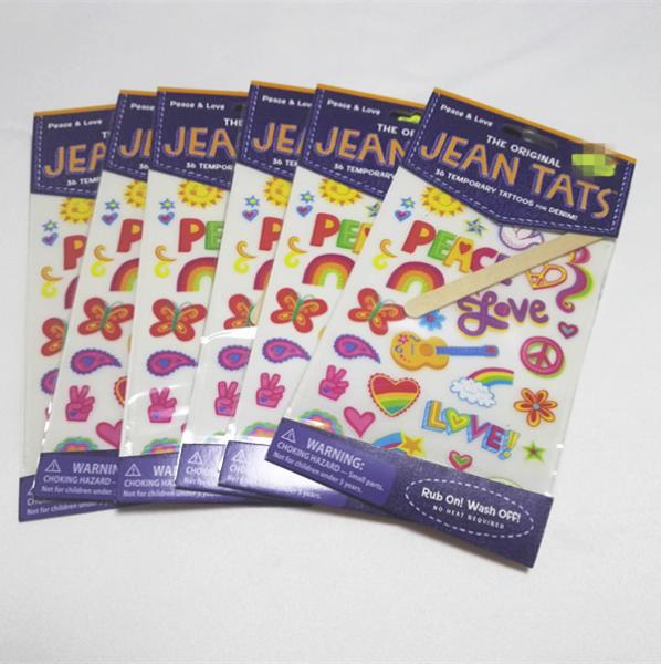 Rub On Transfer Tattoo Stickers with Eco-friendly Custom Paper Stickers Washable