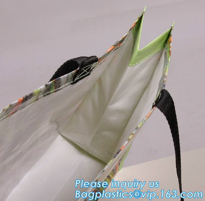 Factory custom recyclable folding laminated pp non woven bag shopping with heat transfer printing non woven fabric carry