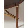 Buy cheap Walnut veneer top with brass metal tube round side table/end table/coffee table for 5-star hotel bedroom from wholesalers
