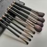 Buy cheap Vegan Face Eye Beauty Makeup Brush Set 8pcs Shiny Black Plastic Handle from wholesalers