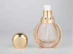 Luxury Unique design Glass Foundation bottle Gold Frame pump and cover 40ml