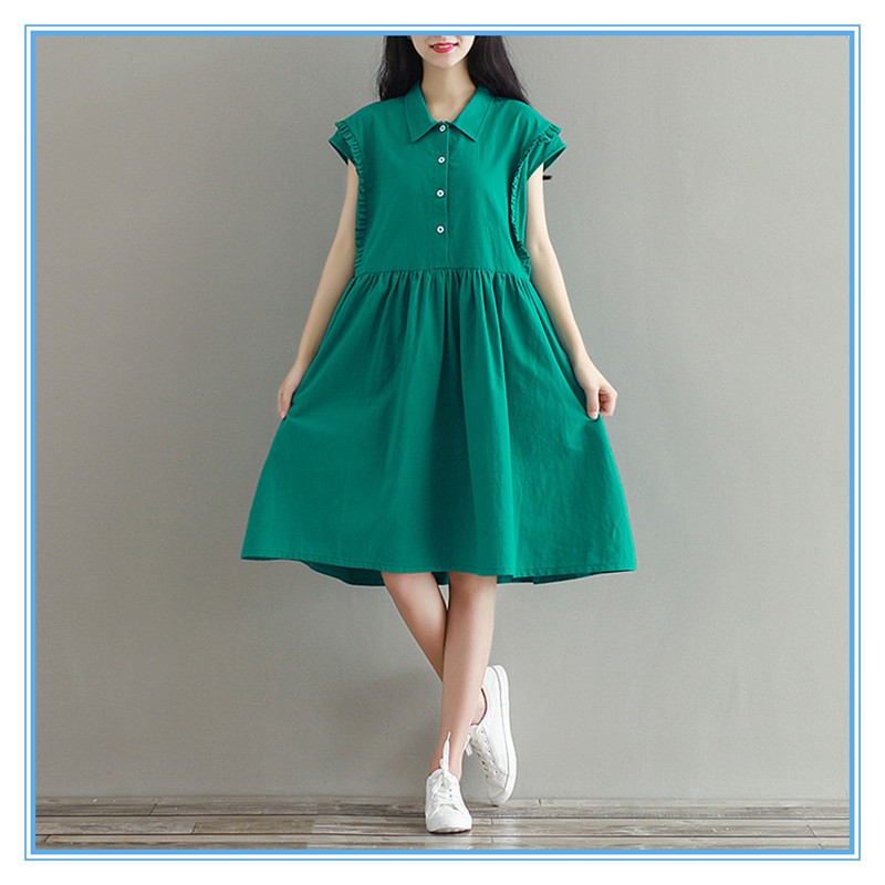 Fashion Loose Style Casual Women Plus Size Dresses Fat Girls Clothing
