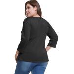 Custom Made V Neck Plus Size Ladies Shirts Long Sleeve Ruffles Decoration