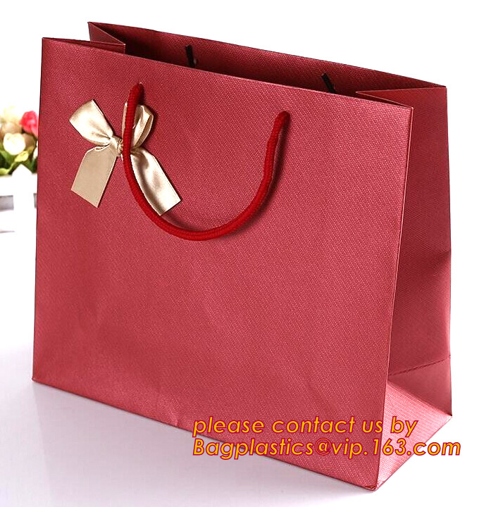 High-End Luxury Unprinted Cardboard Shopping Black Paper Carrier Bag with Rope Handle,Glossy cardboard luxury paper garm