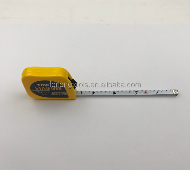Yellow Steel 3M 10 Feet Tire Stagger Tape Measure with 1/4 Inch Blade Width Affordable and Heavy-Duty Construction
