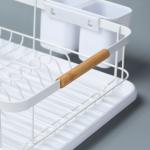 Metal Kitchen Bowl Drying Dish Rack With Detachable Plastic Drip Tray Customized