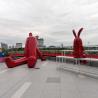 Buy cheap Shopping Centre Decoration Red Giant Fiberglass Rabbit Statue from wholesalers