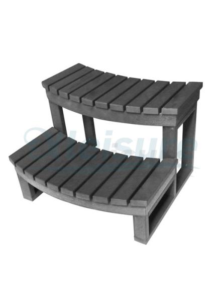 Buy cheap Synthetic 2 Tier Hot Tub Spa Steps Weatherproof Grey Color 600×550×370 Mm from wholesalers