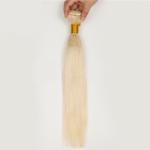 Single Drawn Human Hair Weave Color 613 Blonde Weft Hair Extensions 12-26 Inch