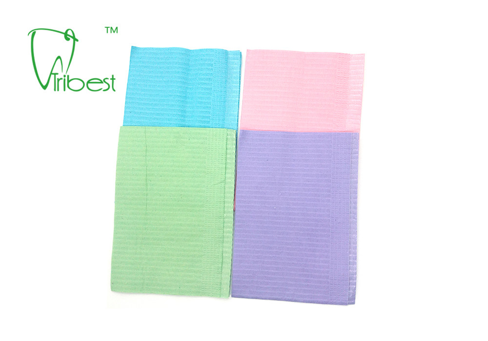 2 Ply Paper 1 Ply Film Disposable Dental Bibs 33x45cm Without Tie