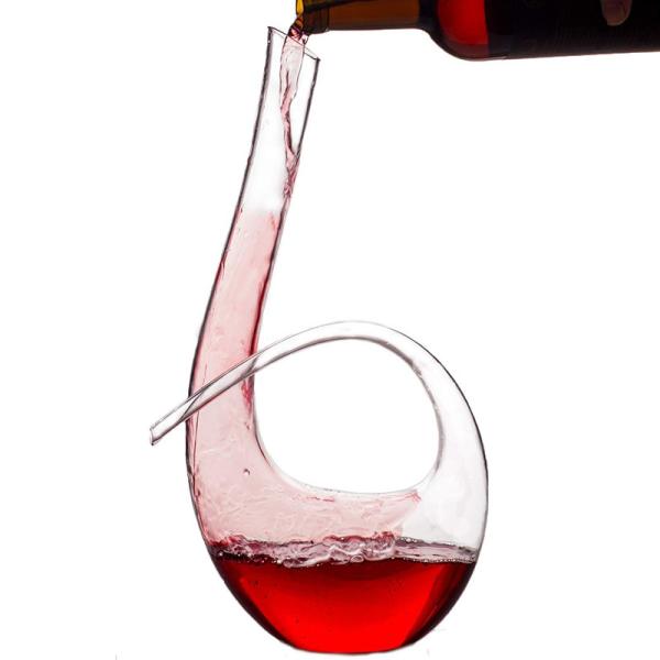 Buy cheap 1500ml Glass Wine Decanter Aerator Classical Design Brass Instrument Shape from wholesalers