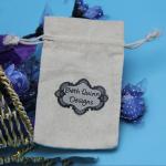 Natural Color Embroidery Muslin Cotton Gift Bag 10x12cm