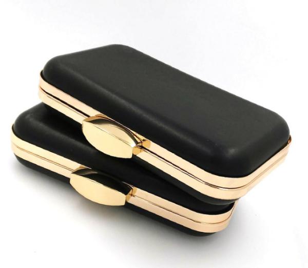 Buy cheap Custom Fashion Plastic Box Metal Rectangle Purse Frame With Light Gold from wholesalers