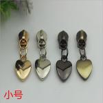 High grade small style bag metal accessories light gold heart shape zipper