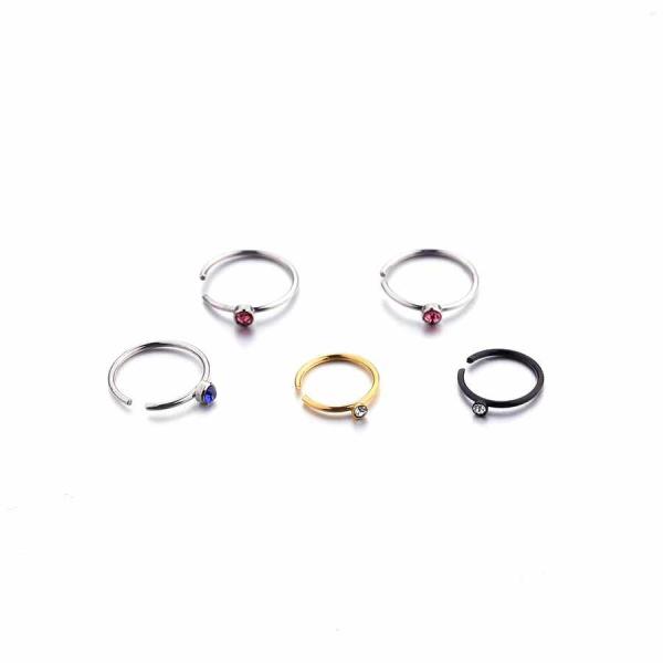 Buy cheap New Style Body Piercing Jewelry Synthetic Opal Nose Hoop Rings Set from wholesalers