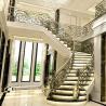 Buy cheap 12mm Tempered Glass Wrought Iron Wooden Curved Staircase for Iron Balustrade from wholesalers