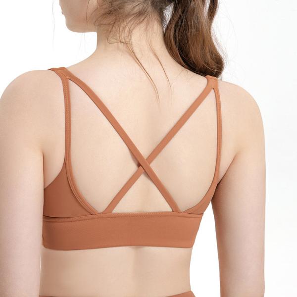 Buy cheap Sexy Cross Shockproof Gathering Ladies Sports Bra Shaping Fitness Womens Yoga Bra from wholesalers