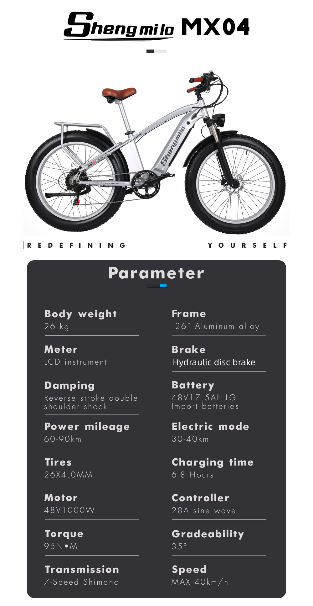 48V 17.5AH LG Battery Retro Electric Bike With Front Suspension 1000W Motor Power